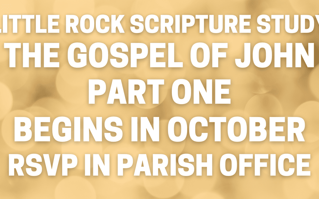 Little Rock Scripture Study: The Gospel of John, starts October 2023