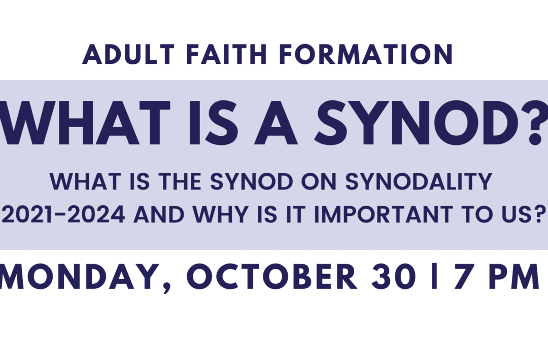 Adult Faith Formation: What is a Synod?, October 30, 2023
