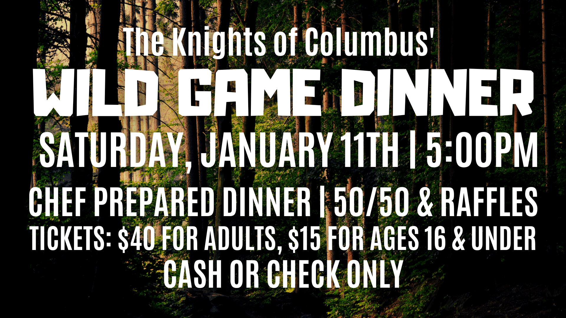 Knights of Columbus’ Wild Game Dinner