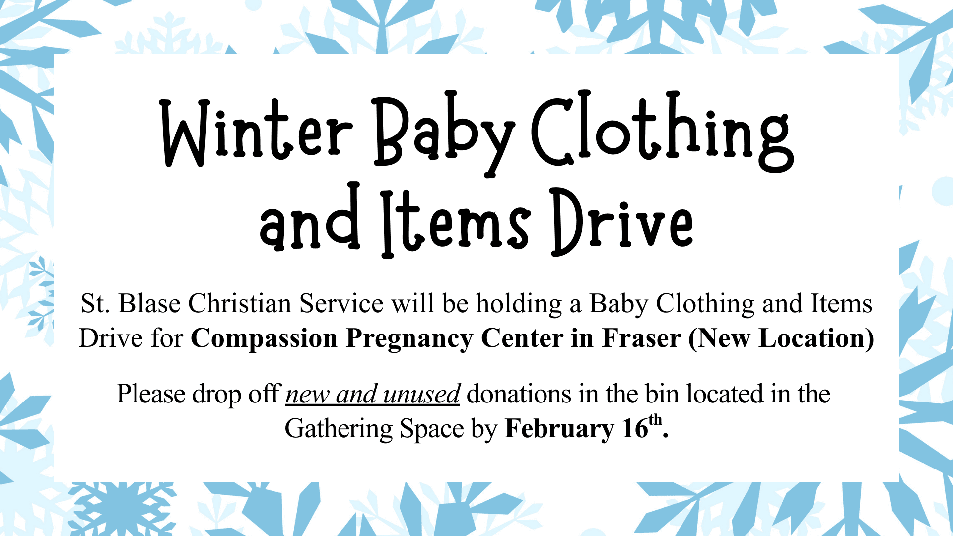 Baby Items Drive