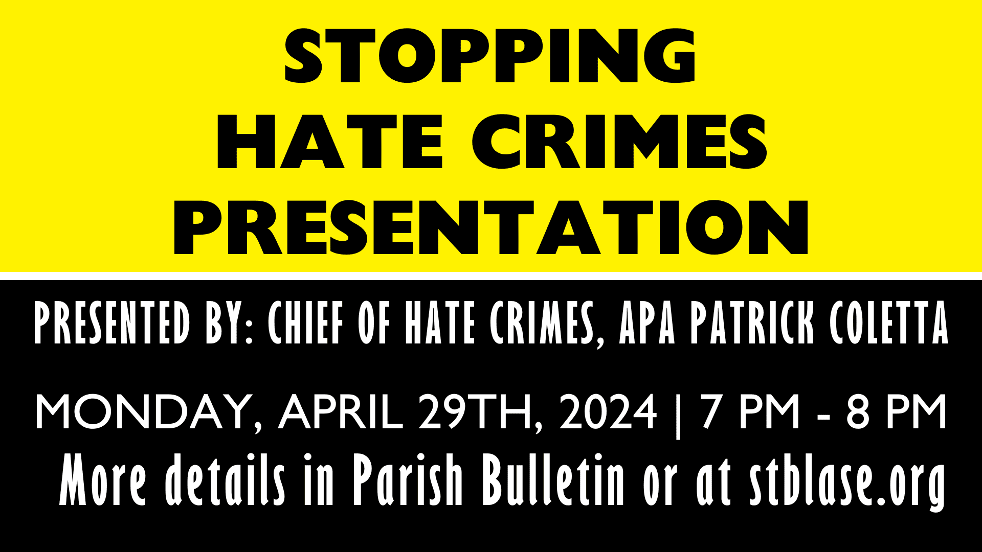 Adult Faith Formation: Stopping Hate Crimes Presentation