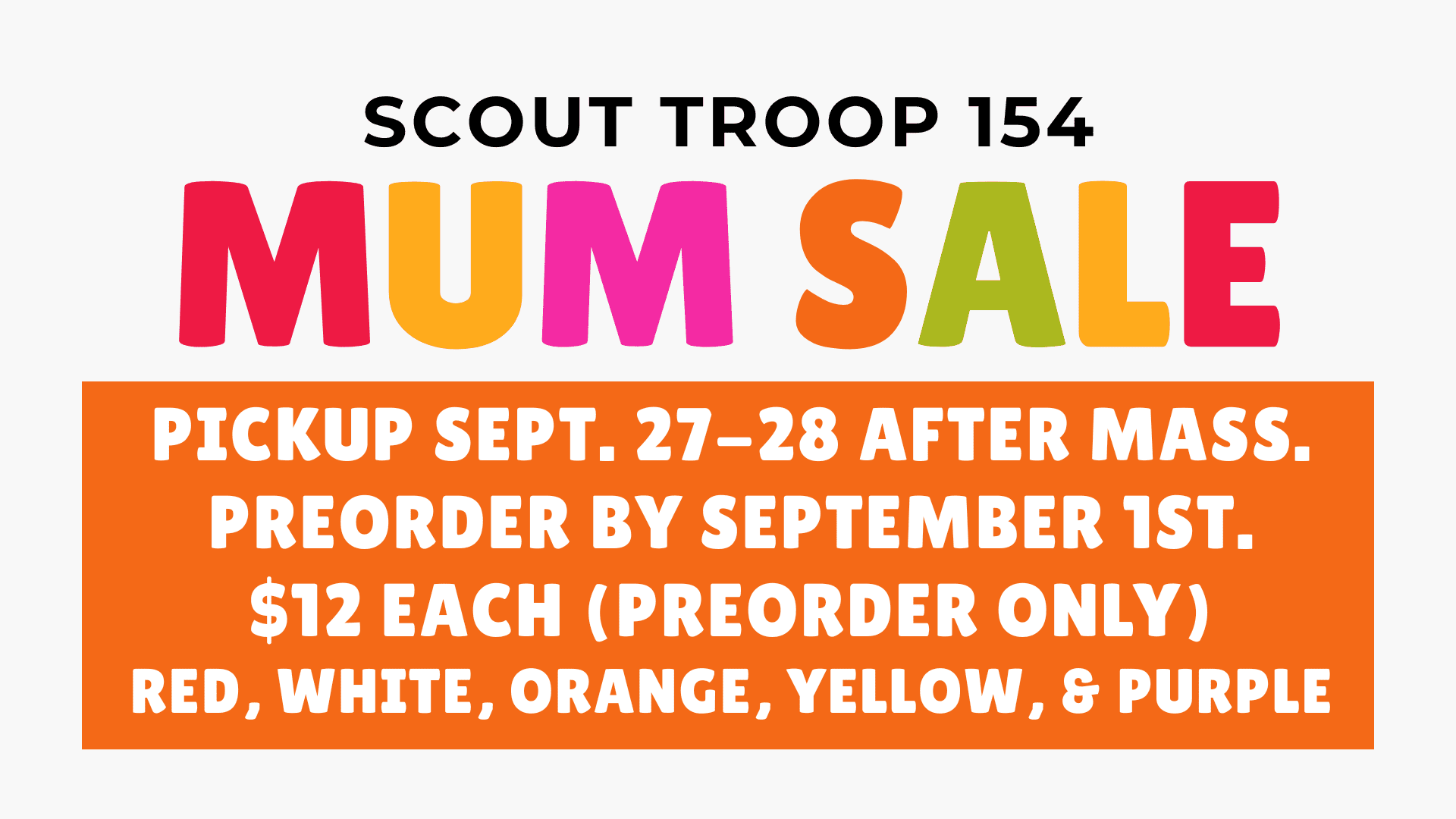 Scout Troop 154 Mum Sale