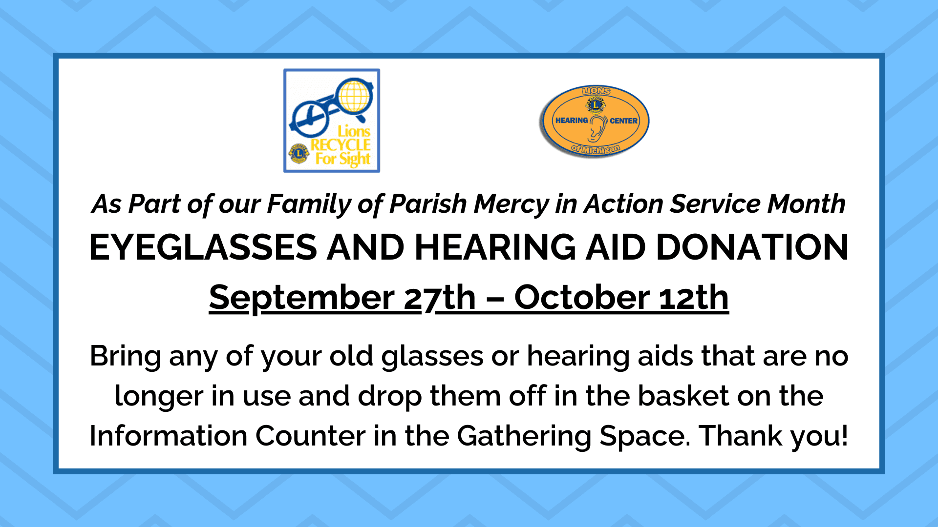 Eyeglasses and Hearing Aid Donation Drive
